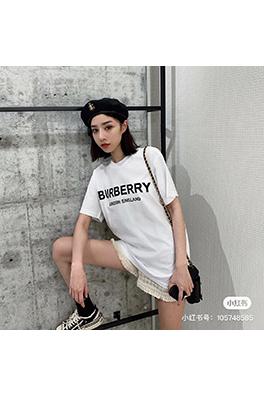 バーバリー  ロゴ立体プリント綿ルーズ半袖Tシャツ