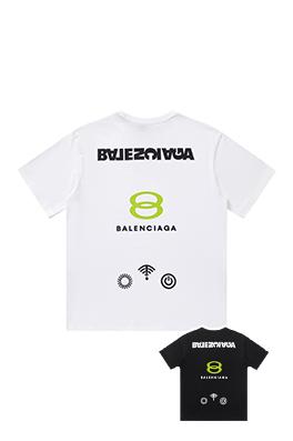 バレンシアガスーパーコピー  ロゴ刺繍ラウンドネック半袖Tシャツ