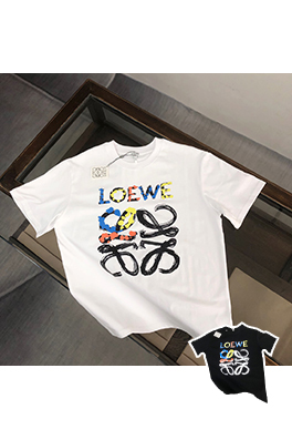 ロエベスーパーコピー  トッププリントクラフトパターンコントラストロゴ半袖Tシャツ