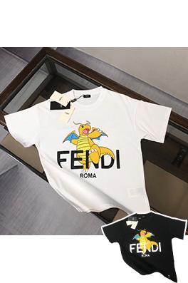 フェンディコピー  新しいカップルのラウンドネック半袖Tシャツ