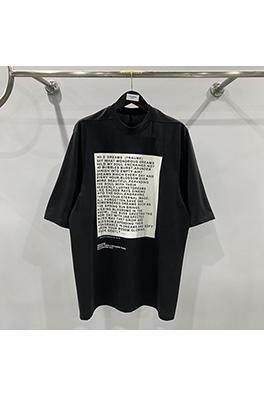 リックオウエンス  アルファベットプリントオーバーサイズルーズフィット5分半袖コットンベースTシャツ