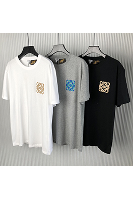 ロエベ   新しいタオル刺繍ロゴラウンドネック半袖Tシャツ