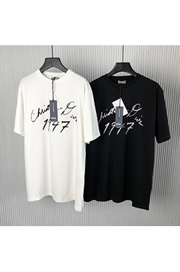 ディオールスーパーコピー   新しいサインプリント半袖Tシャ...