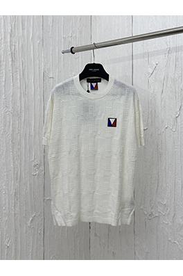 ルイヴィトン 新しいアメリカズカップコットンジャカードラウンドネック半袖Tシャツ 