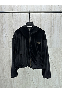 プラダ 24Fw フランネル三角マークコート