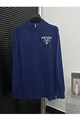プラダ ジャカードレターハーフジップタートルネックニットジャケット
