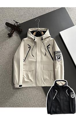 ルイヴィトン 新しいファッションジッパーフード付きトレンチコートジャケット