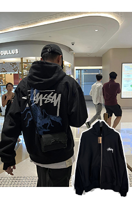 ステューシーコピー SCORPION ZIP HOODIEスコーピオンプリントジッパーフリースパーカー