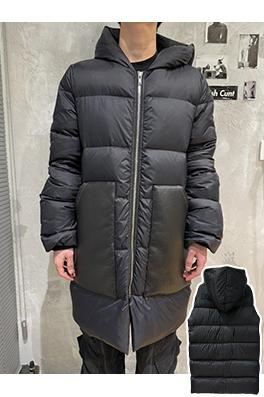 リックオウエンスコピー  ポケットフード付きジッパーダウンジャケット