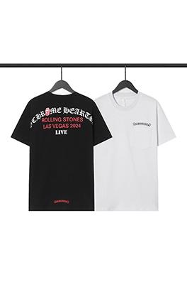 クロムハーツサンスクリットローリングストーン小さな舌赤LasVegasネック半袖Tシャツ