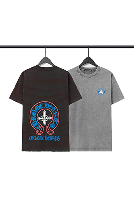 クロムハーツゴーストホースシューサンスクリットクロスプリント半袖Tシャツ