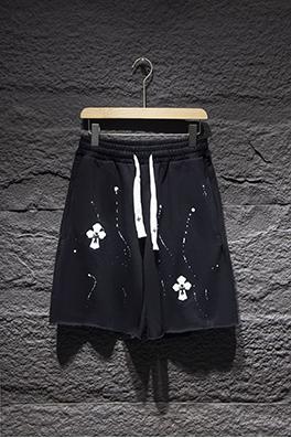 クロムハーツロゴハードウェアグラフィティ刺繍ショーツ