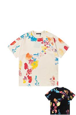 ルイヴィトンスーパーコピーカラフルな文字プリント半袖シャツ