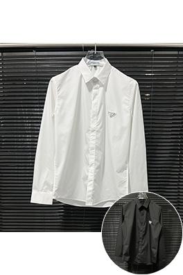 プラダスーパーコピークラシック逆三角アルファベットメタルメダルステッチ長袖シャツ