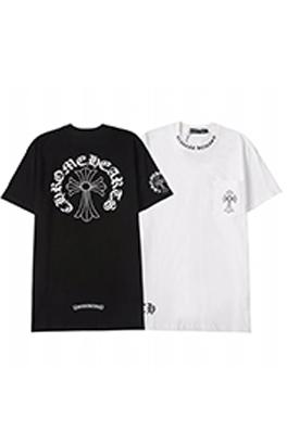 クロムハーツ新しいアルファベットの襟の長いch半袖Tシャツ