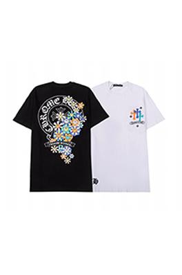 クロムハーツ サンスクリット虹スマイリー花馬蹄プリント半袖Tシャツ