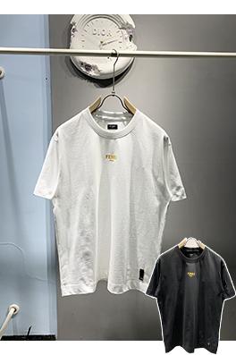 フェンディコピー新しいローマのゴールドプリントTシャ
