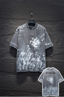 バレンシアガコピー古い全身落書きの新しいTシャツ