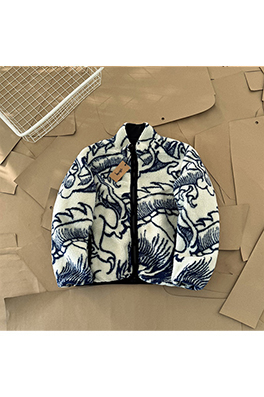 ステューシーコピー Stussy Dragon Sherpa Jacket ロングプリントフリース長袖ジャケット