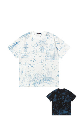 ルイヴィトンコピーアルファベットプリント半袖Tシャツ