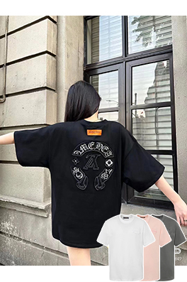 ルイヴィトンXクロムハーツコーディネートしやすい カップル向け半袖シャツ