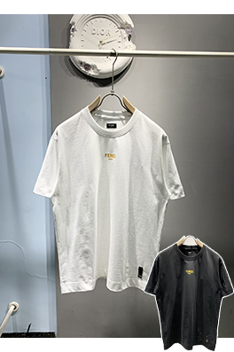 フェンディコピー新しいローマのゴールドプリントTシャ