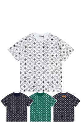 ルイヴィトン ファッション水彩フルプリントロゴ半袖Tシャツ