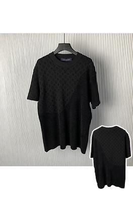 ルイヴィトン新しいジャカード半袖ラウンドネックニットTシャツ
