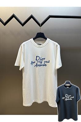 ディオール 友達アルファベット刺繍ラウンドネック半袖Tシャツ
