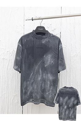 バレンシアガ  新しい手描きの磨かれた古い半袖Tシャツ