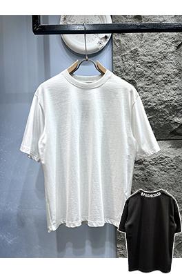 バレンシアガ 新しいネックラインのアルファベットプリントロゴ半袖Tシャツ