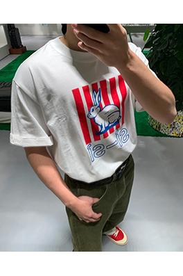 ボッテガヴェネタ ウサギのプリント半袖Tシャツ