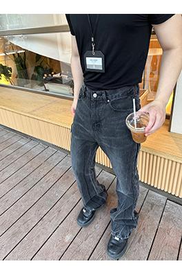 バレンシアガコピー水洗い黒古いフレアジーンズ