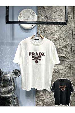 プラダ新しいレザーブランドの半袖Tシャツ
