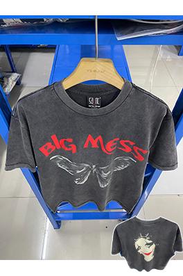 セント マイケル25SS“BIG MESS”蝶しかめっ面ウォッシュヴィンテージTシャツ