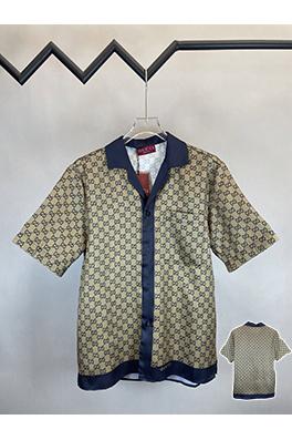 グッチ新しいダブルGプリント半袖シャツ