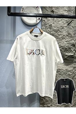 ディオール刺繍花柄半袖Tシャツ