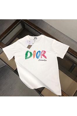 ディオール新しいカラフルなプリント文字半袖Tシャツ