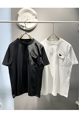 プラダ 新しい針織りステッチポケット半袖Tシャツ