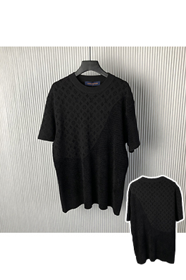 ルイヴィトン新しいジャカード半袖ラウンドネックニットTシャツ
