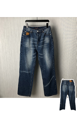 ルイヴィトン新しい日焼け退色効果スケートボードジーンズ