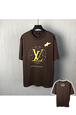 ルイヴィトン新しいラインストーンコンパスウォッシュコットン半袖Tシャツ