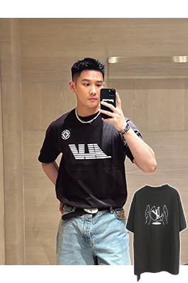 ルイヴィトンコピー コンパスプリント半袖Tシャツ