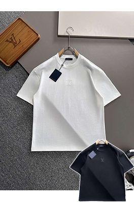 ルイヴィトン 新しい前後ブランドのプレス技術半袖Tシャツ