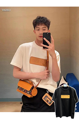ルイヴィトン 新しいレザーサイン半袖Tシャツ