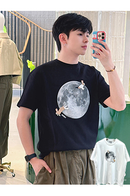 ロエベコピー新しいコラボレーションシリーズ月のウサギの半袖Tシャツ