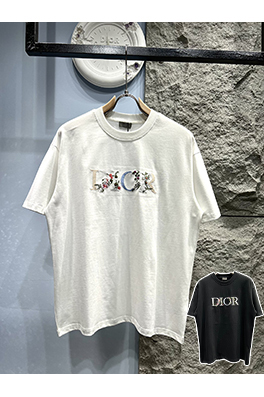 ディオール刺繍花柄半袖Tシャツ