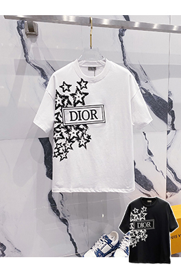 ディオールコピー手描きロゴ半袖Tシャツ