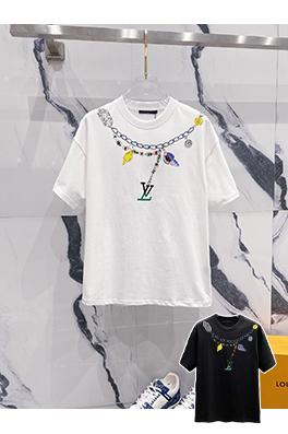 ルイヴィトンヴィンテージクリエイティブネックレスアルファベット半袖Tシャツ