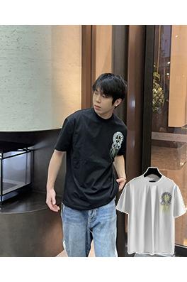 クロムハーツコピー落書きサンスクリットクルーネック半袖Tシャツ